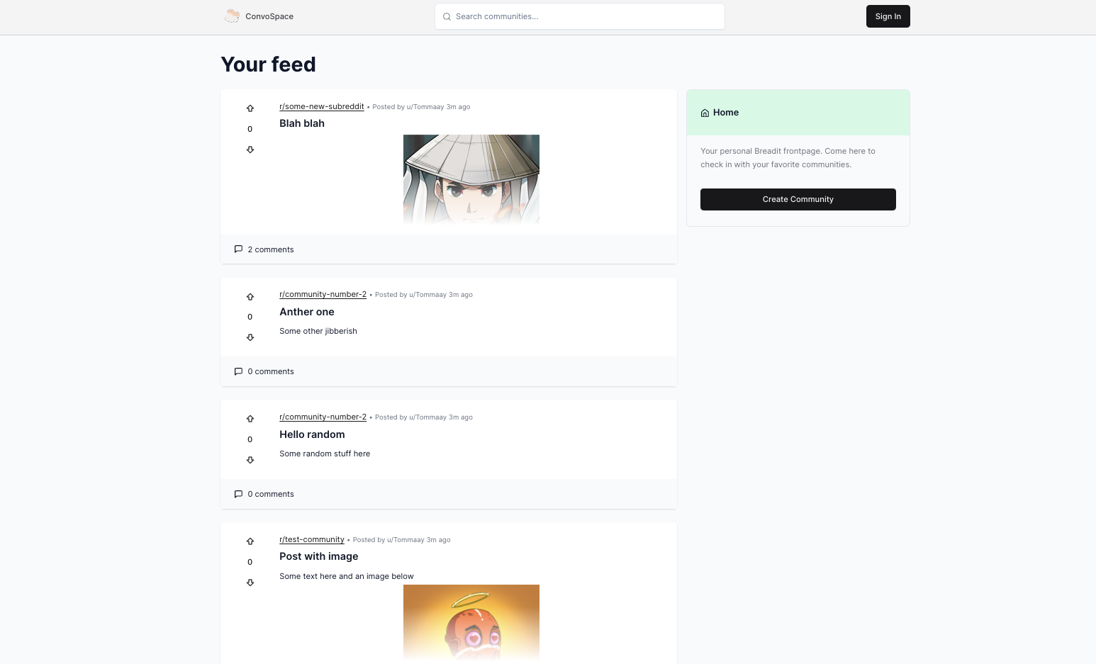 Screenshot of the Convospace application