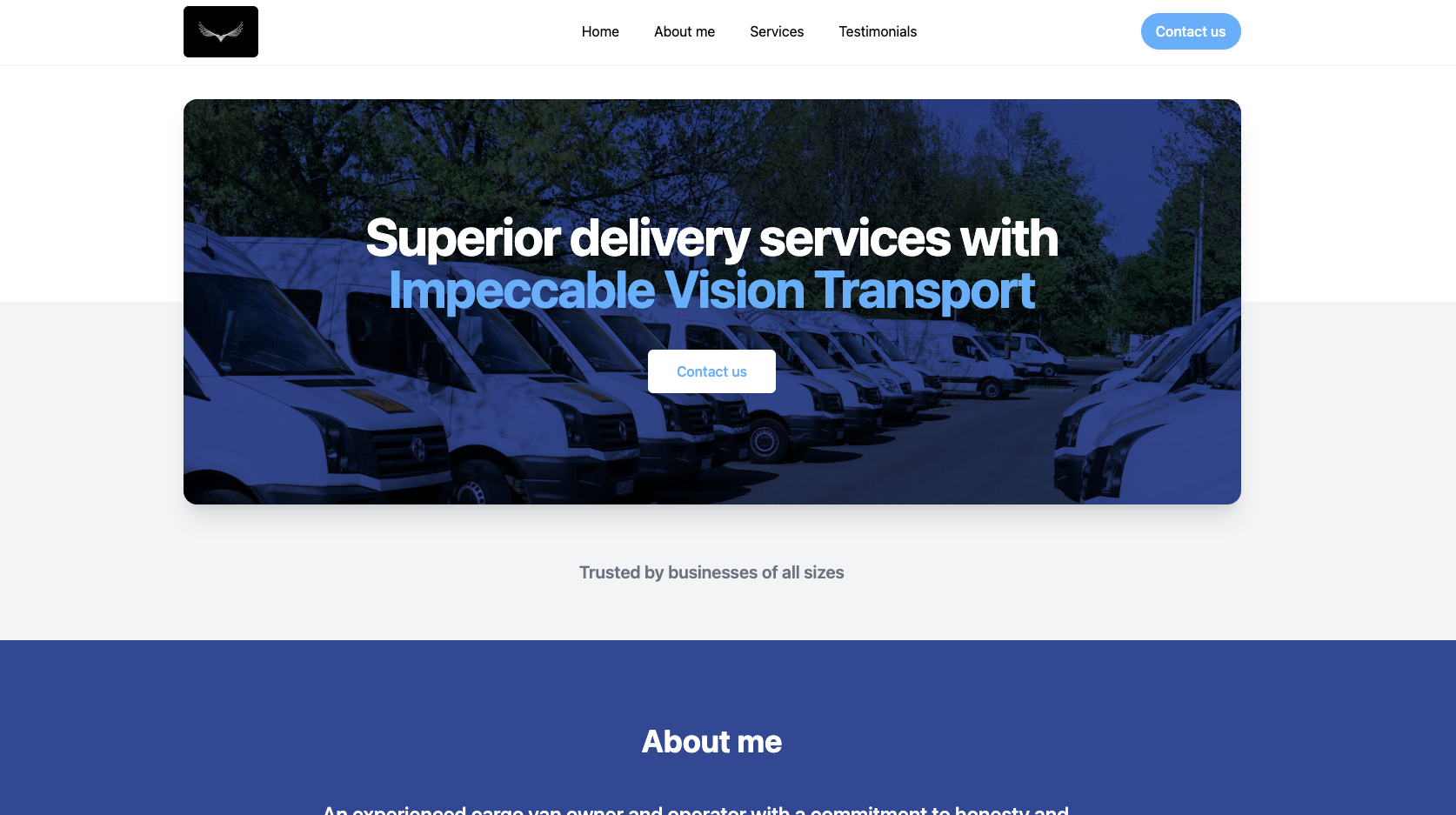 Screenshot of the Impeccable Vision website